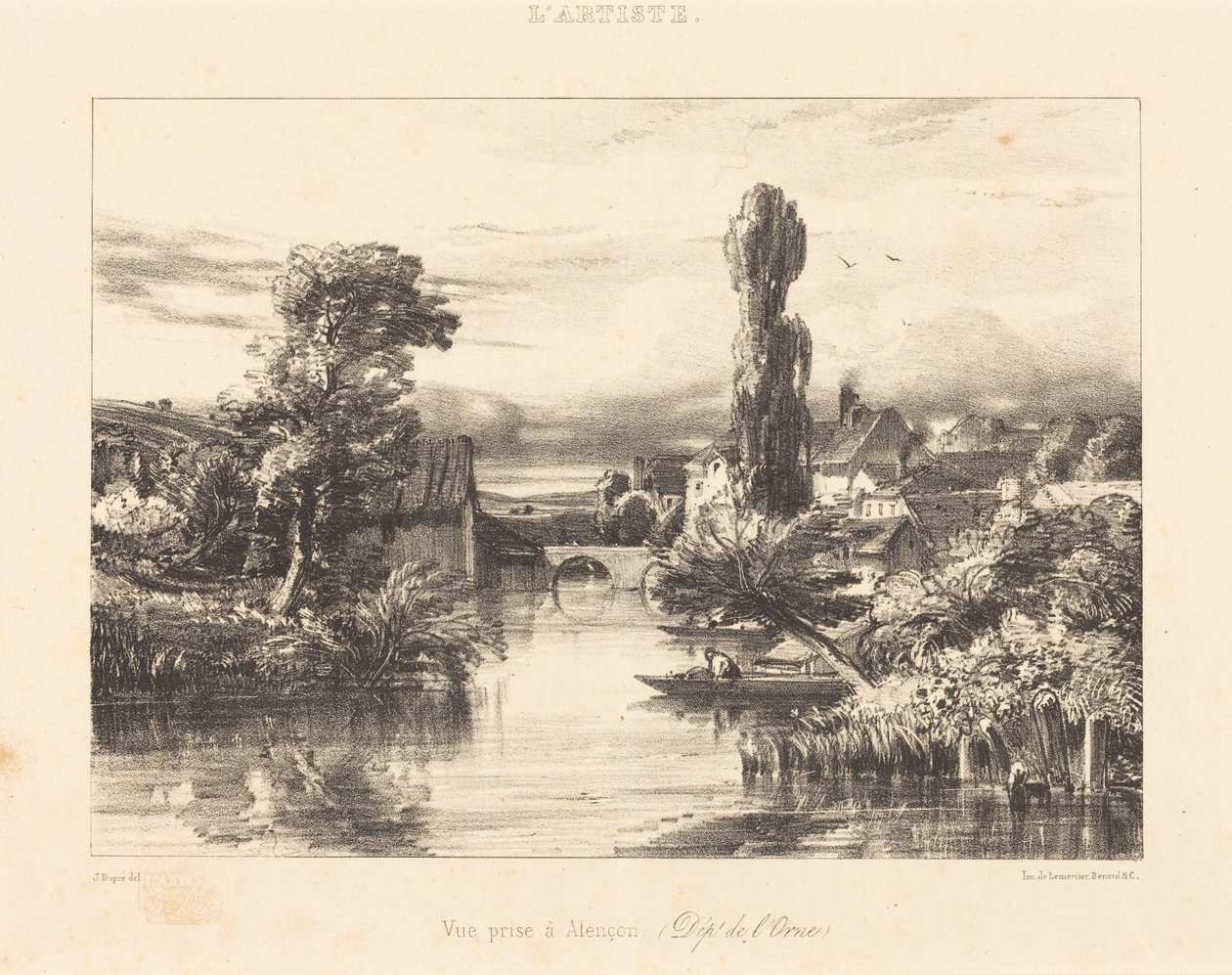 Utsikt over Alençon av Jules Dupré