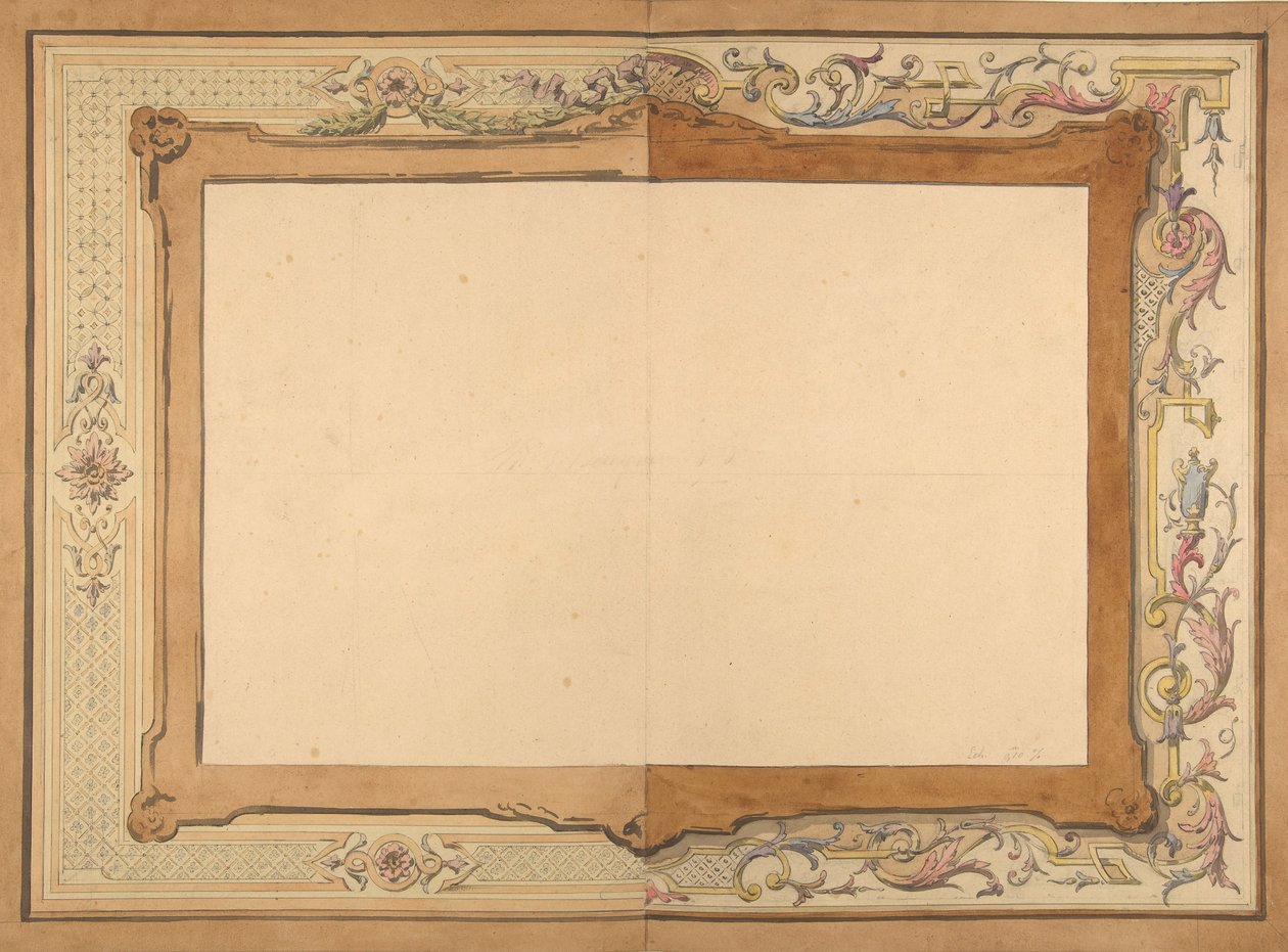 Design for et tak, andre halvdel av 1800-tallet. Skapere: Jules-Edmond-Charles Lachaise, Eugène-Pierre Gourdet. av Jules Edmond Charles Lachaise and Eugène Pierre Gourdet
