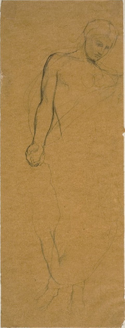 Studie av en stående drapert figur av Jules Elie Delaunay