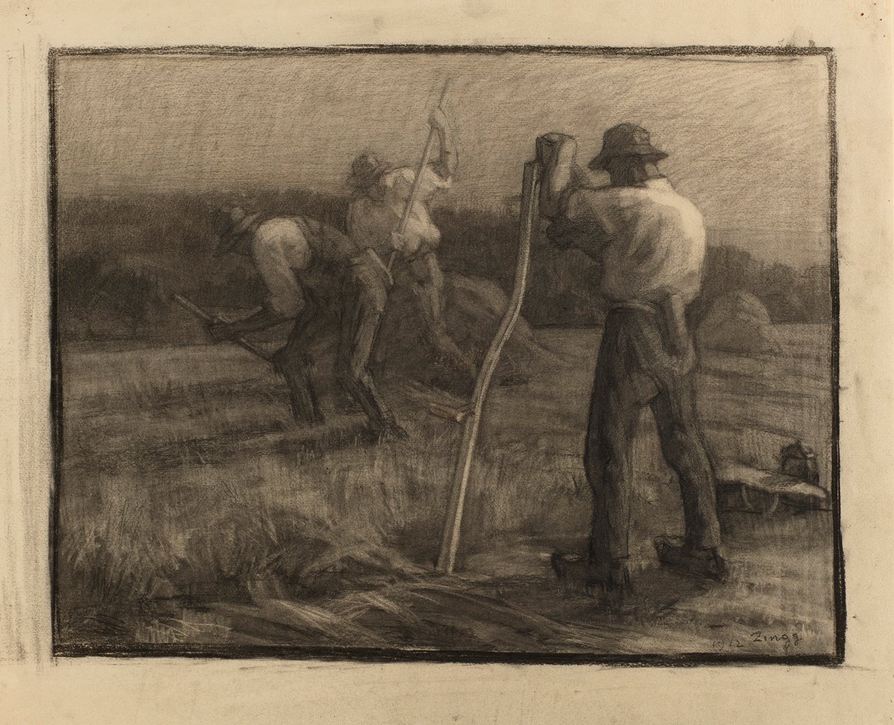 Innhøstingsscene av Jules Emile Zingg