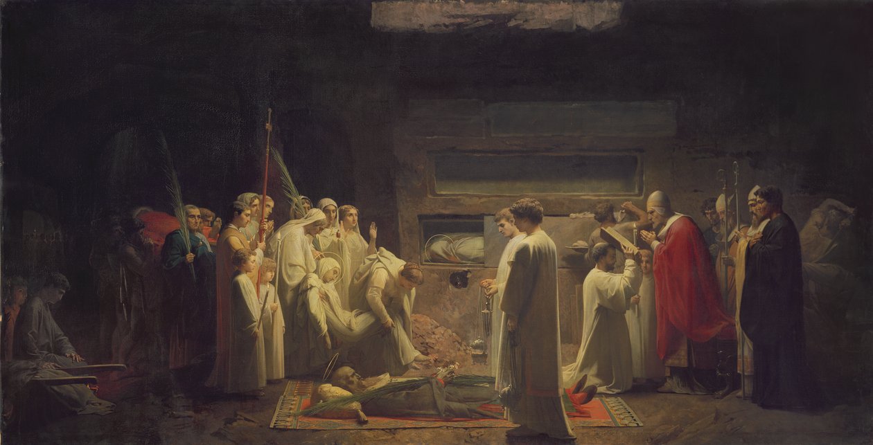 Martyrene i katakombene, 1855 av Jules Eugene Lenepveu