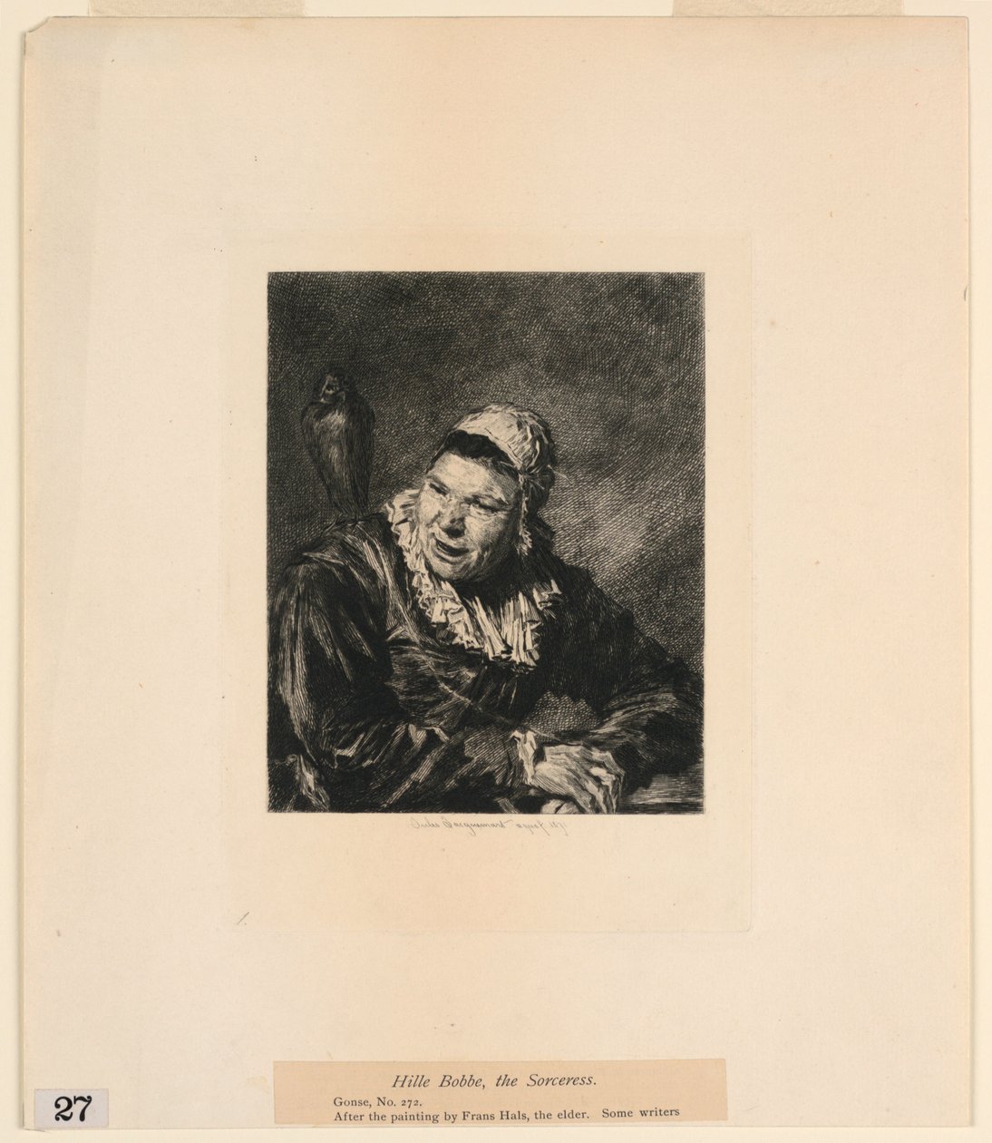 Hille Bobbe, the Sorceress, fra "Etchings of Pictures in the Metropolitan Museum, New York" av Jules Ferdinand Jacquemart