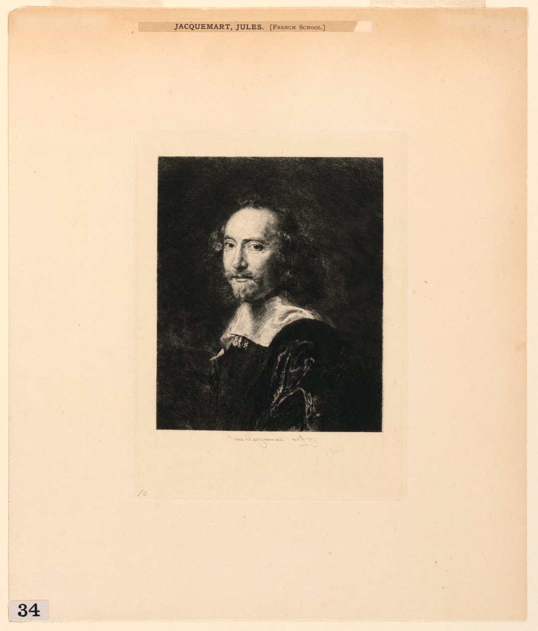 Portrait of a Man, fra "Etchings of Pictures in the Metropolitan Museum, New York" av Jules Ferdinand Jacquemart