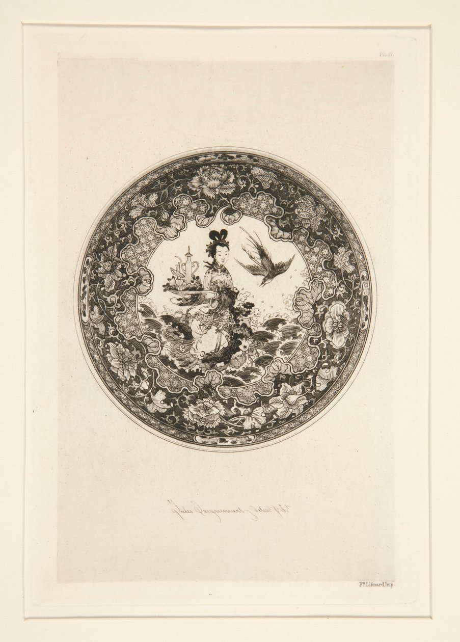 Fondemail tallerken av Jules Ferdinand Jacquemart