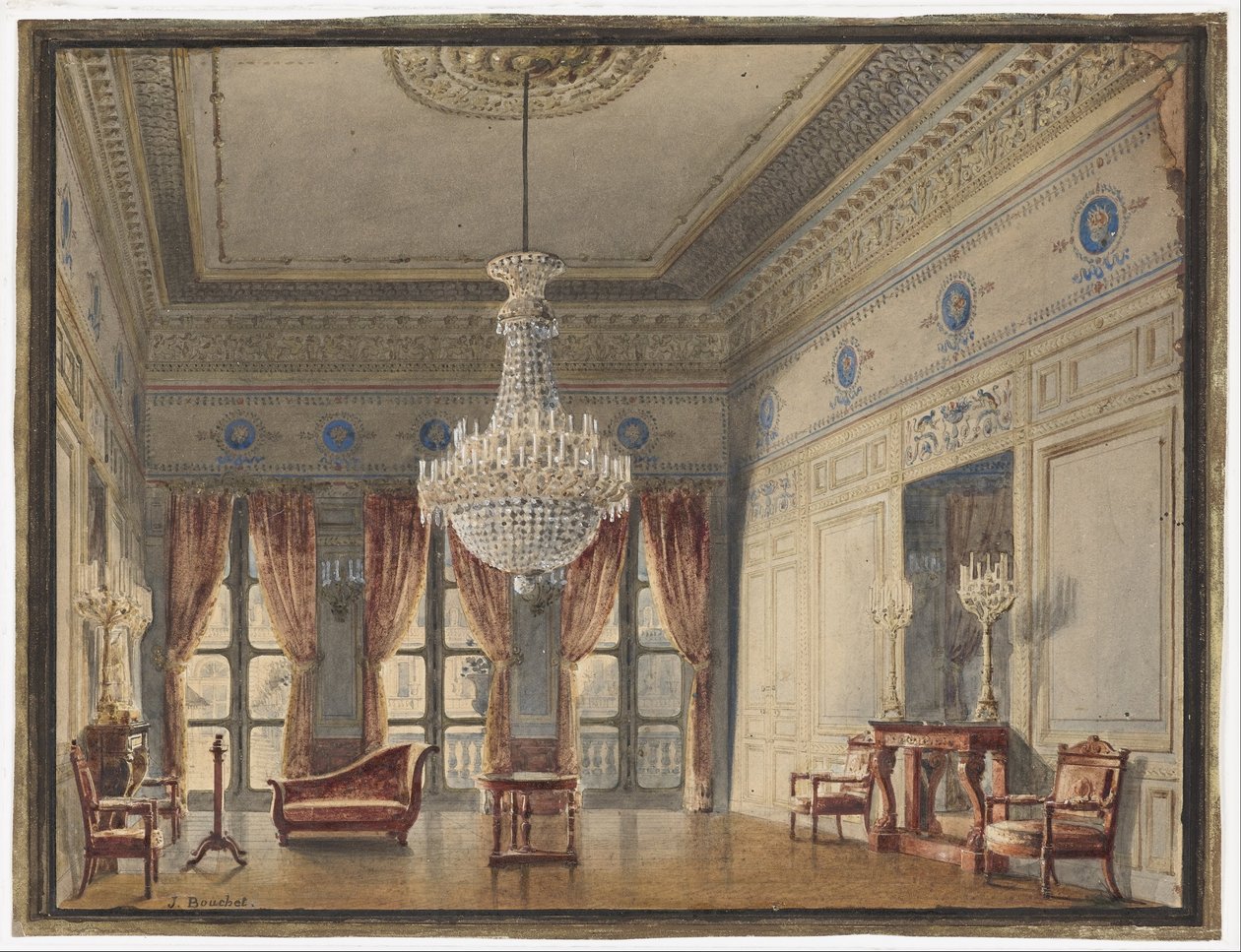 Salongen i Montpensier -fløyen, Palais Royal av Jules Frédéric Bouchet