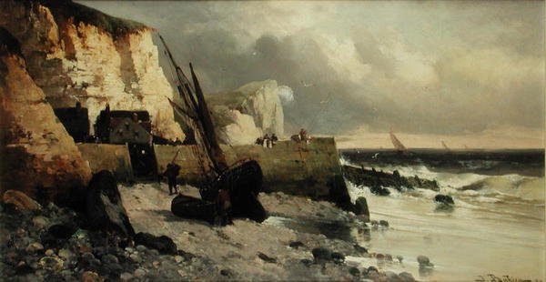 Fiske av en molo av Jules G Bahieu