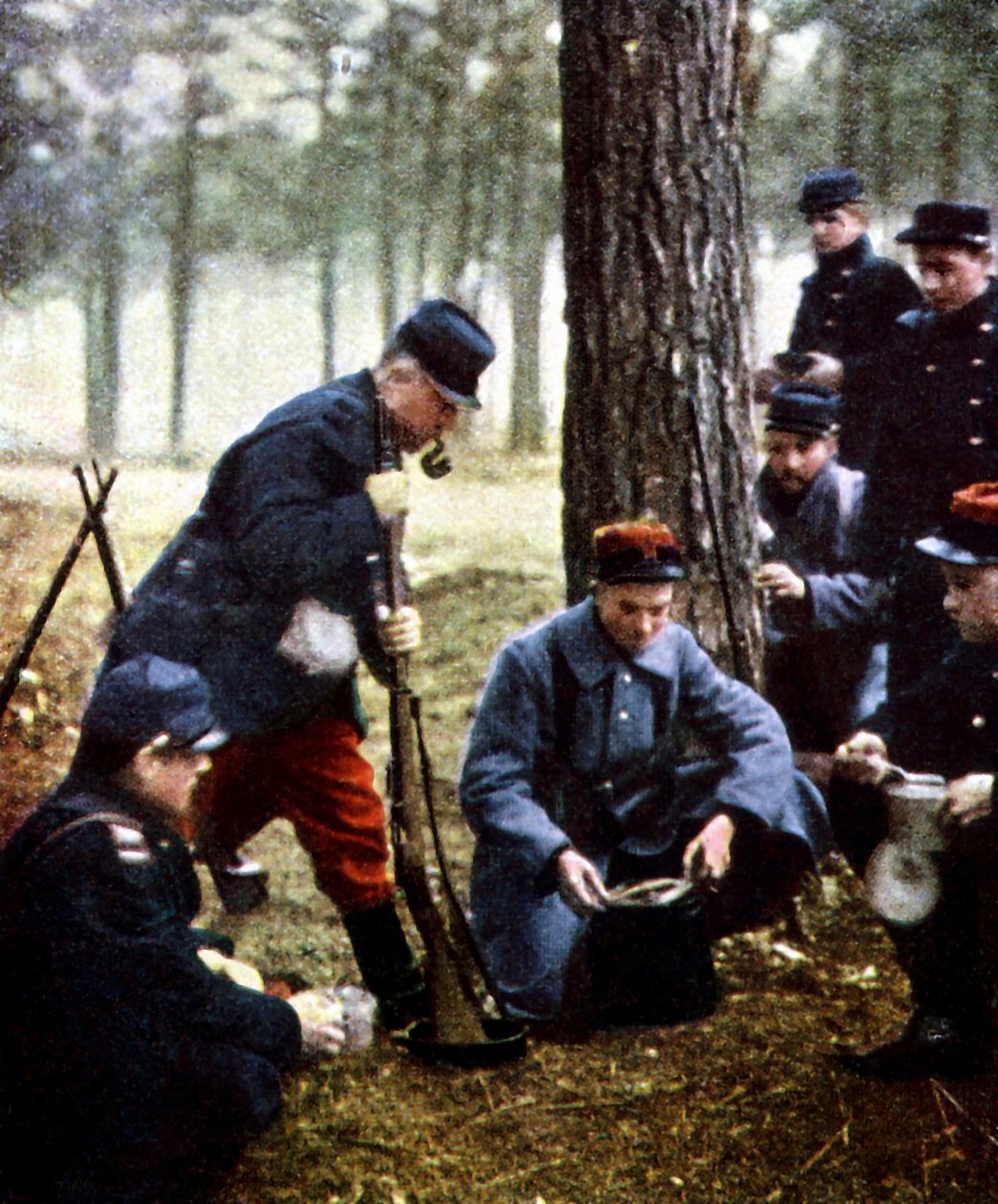 Franske soldater, Marne, september 1914 (autokrom) av Jules Gervais Courtellemont