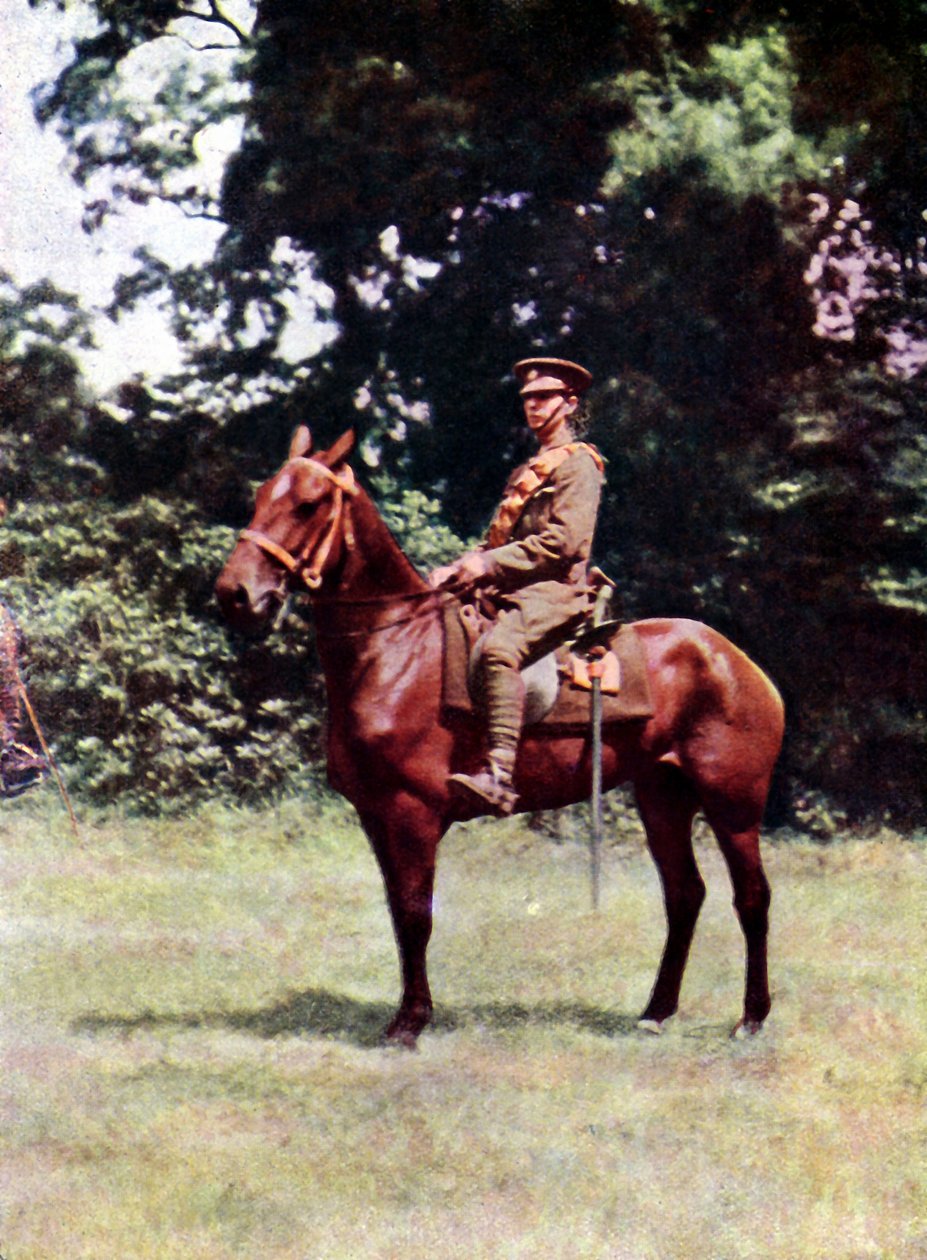 Rytter av det britiske kavaleriet under slaget ved Marne øst for Paris, september 1914 (autokrom) av Jules Gervais Courtellemont