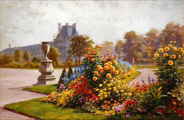The Tuileries Gardens, Paris (akvarell og kroppsfarge på papir) av Jules Girardet