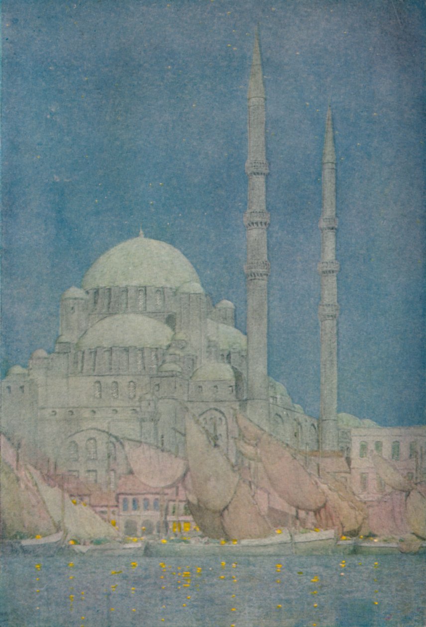 Moskeen til Yeni-Valide-Jamissi, Konstantinopel, 1913 av Jules Guerin