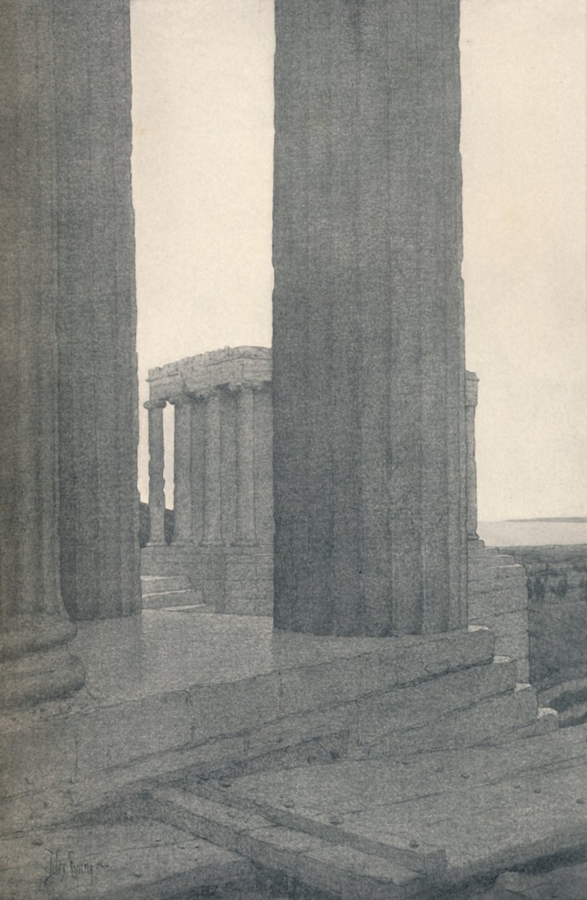 Athena Nikes tempel i Athen, 1913 av Jules Guerin