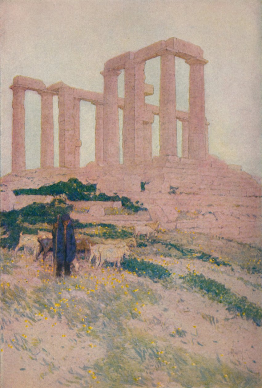 Templet til Poseidon og Athene ved Sunium, 1913 av Jules Guerin