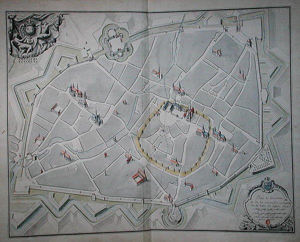 Plan over de gamle og nye bymurene i Dijon av Jules Hardouin Mansart