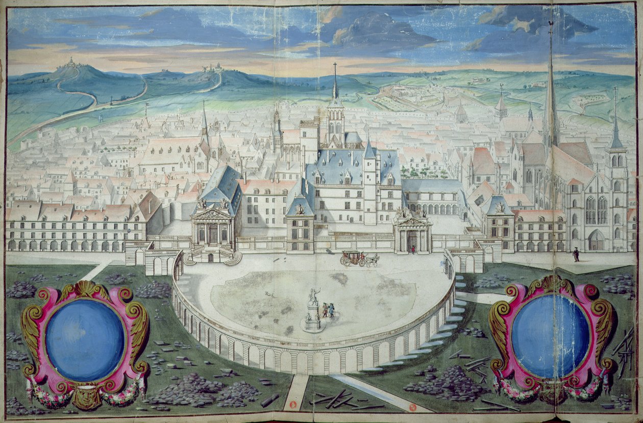 Palasset til hertugene av Burgund i Dijon før restaurering av Mansart, 1698 av Jules Hardouin Mansart