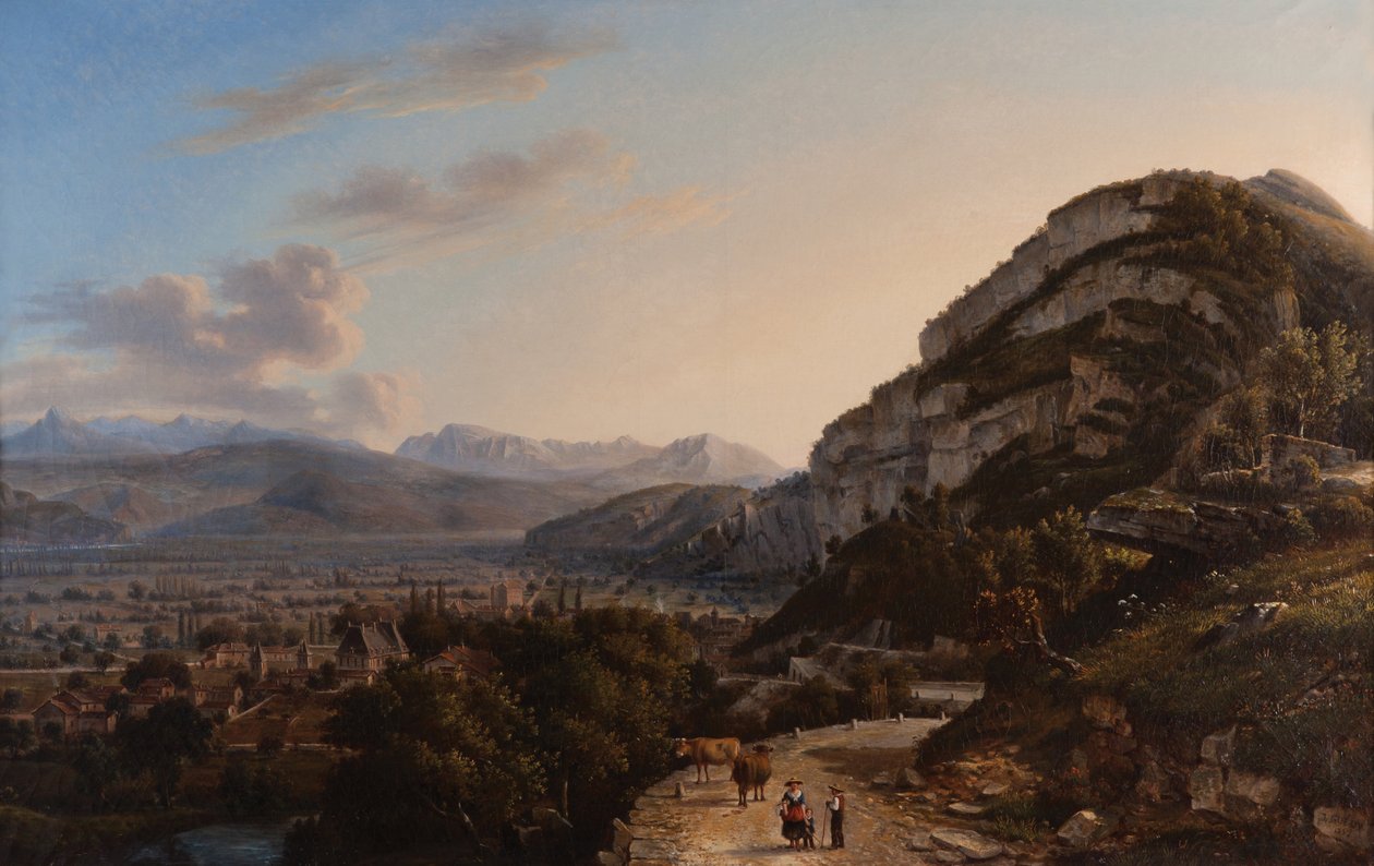 View of Sassenage 1857 (Olje på lerret) av Jules Jean Baptiste Guedy