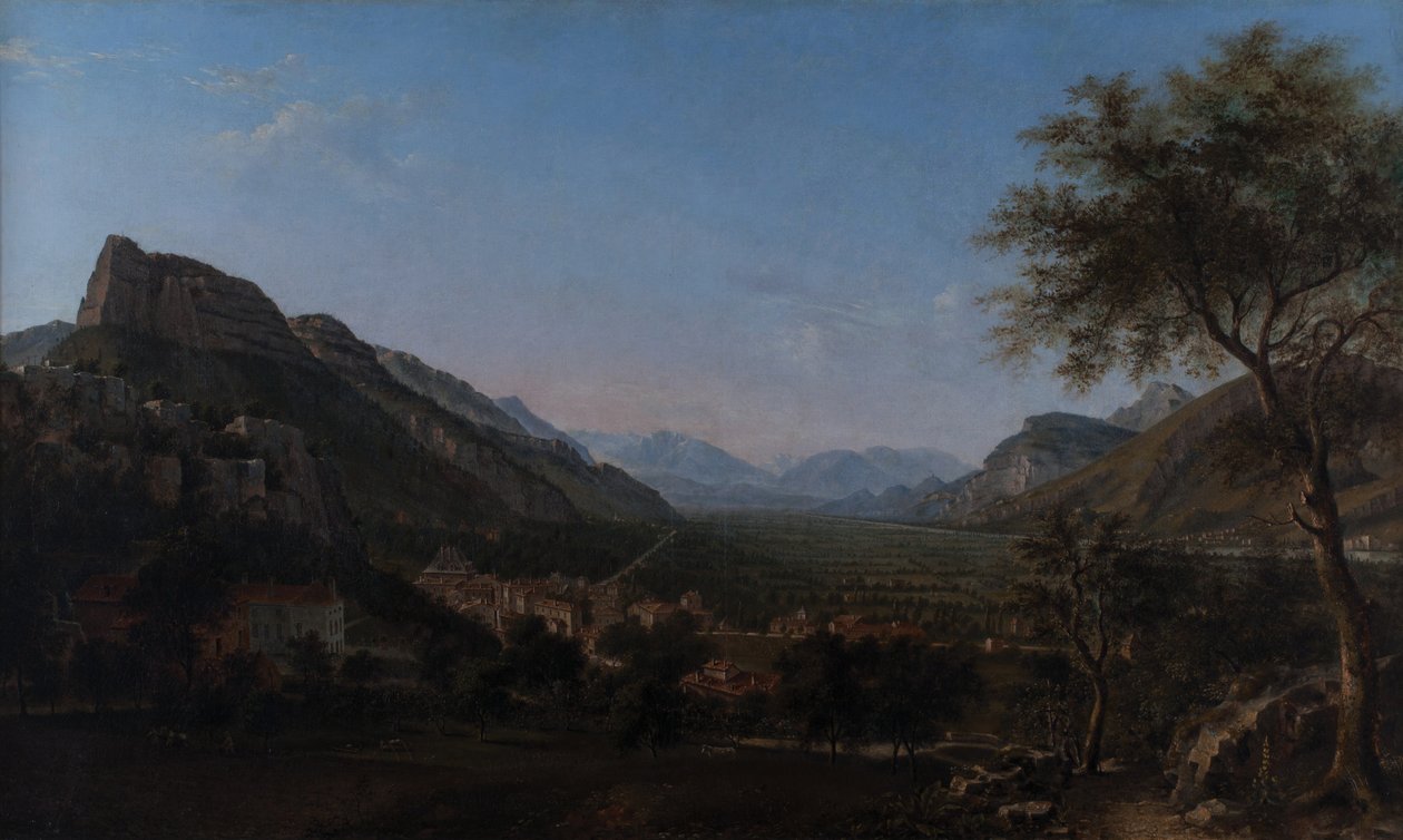 Voreppe og Isère-dalen 1853 (Olje på lerret) av Jules Jean Baptiste Guedy