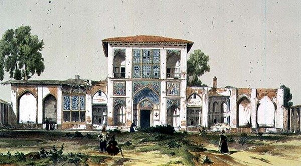 Det historiske palasset i Asterabad, Persia, plate 84 fra 