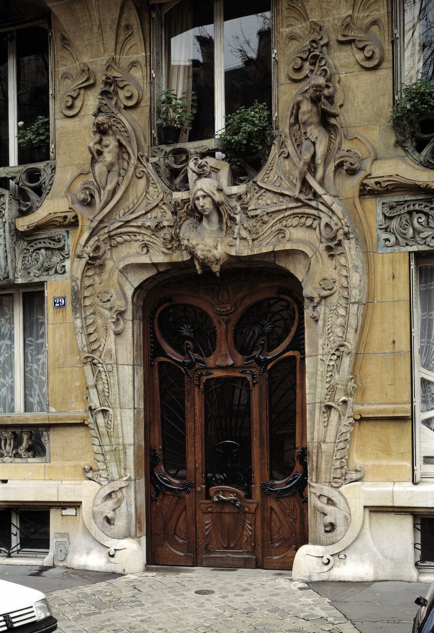 Art Nouveau: Inngangsporten til 29 avenue Rapp i det 7. arrondissementet i Paris (bilde) av Jules Lavirotte