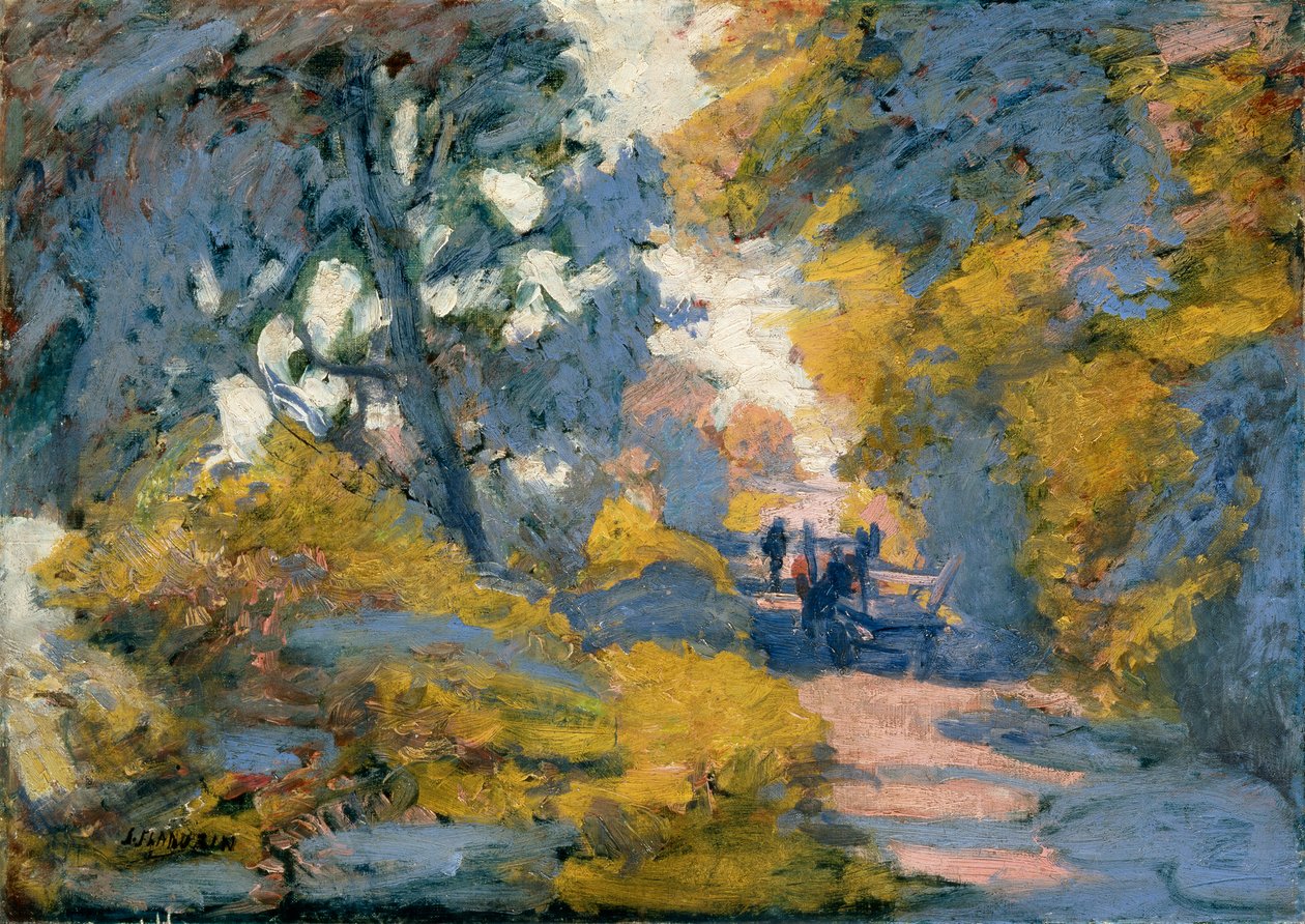 En solbelyst vei, sent på 1800- eller 1900-tallet. av Jules Leon Flandrin