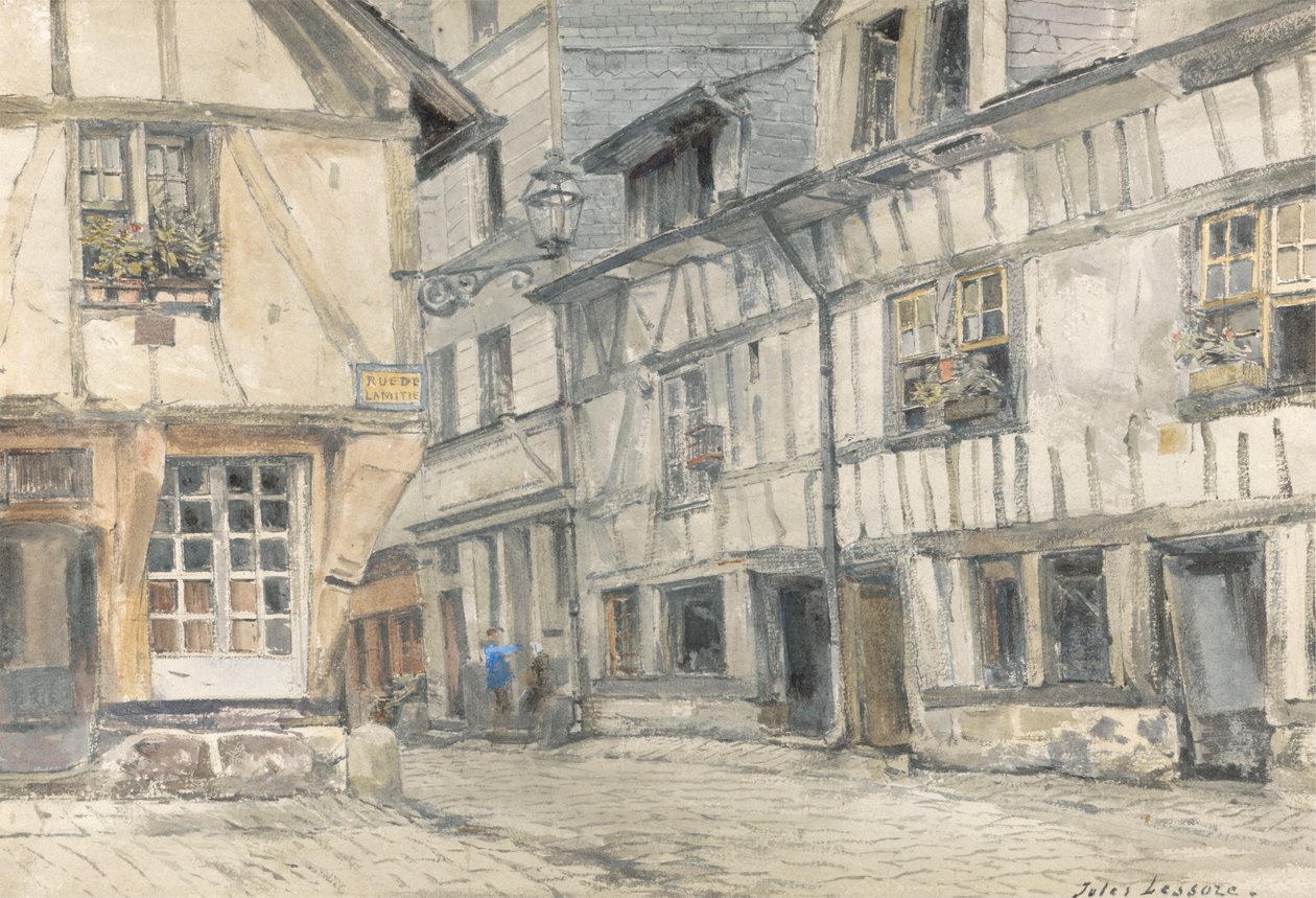 Utsikt over Rue de Lamitie av Jules Lessore