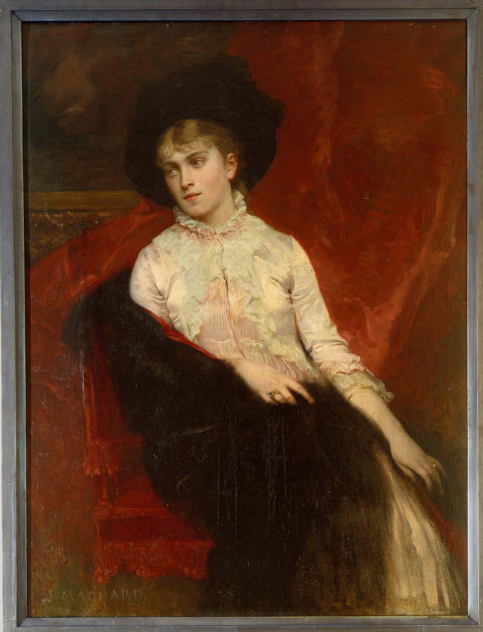 Portrett av Jeanine Dumas Davy de la Pailleterie (1867-1943) datter av Alexandre Dumas sønn og kone til Ernest Hauterive Maleri av Jules Louis Machard (1839-1900) Villers Cotterets fra 1800-tallet. Alexandre Dumas museum av Jules Louis Machard