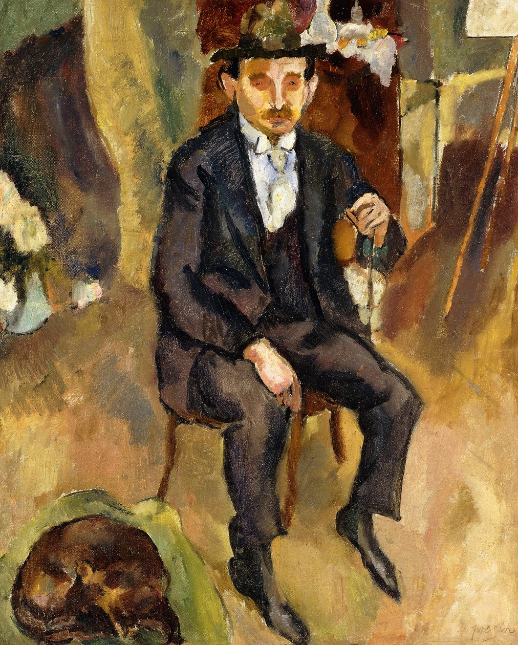 Mann og hund av Jules Pascin