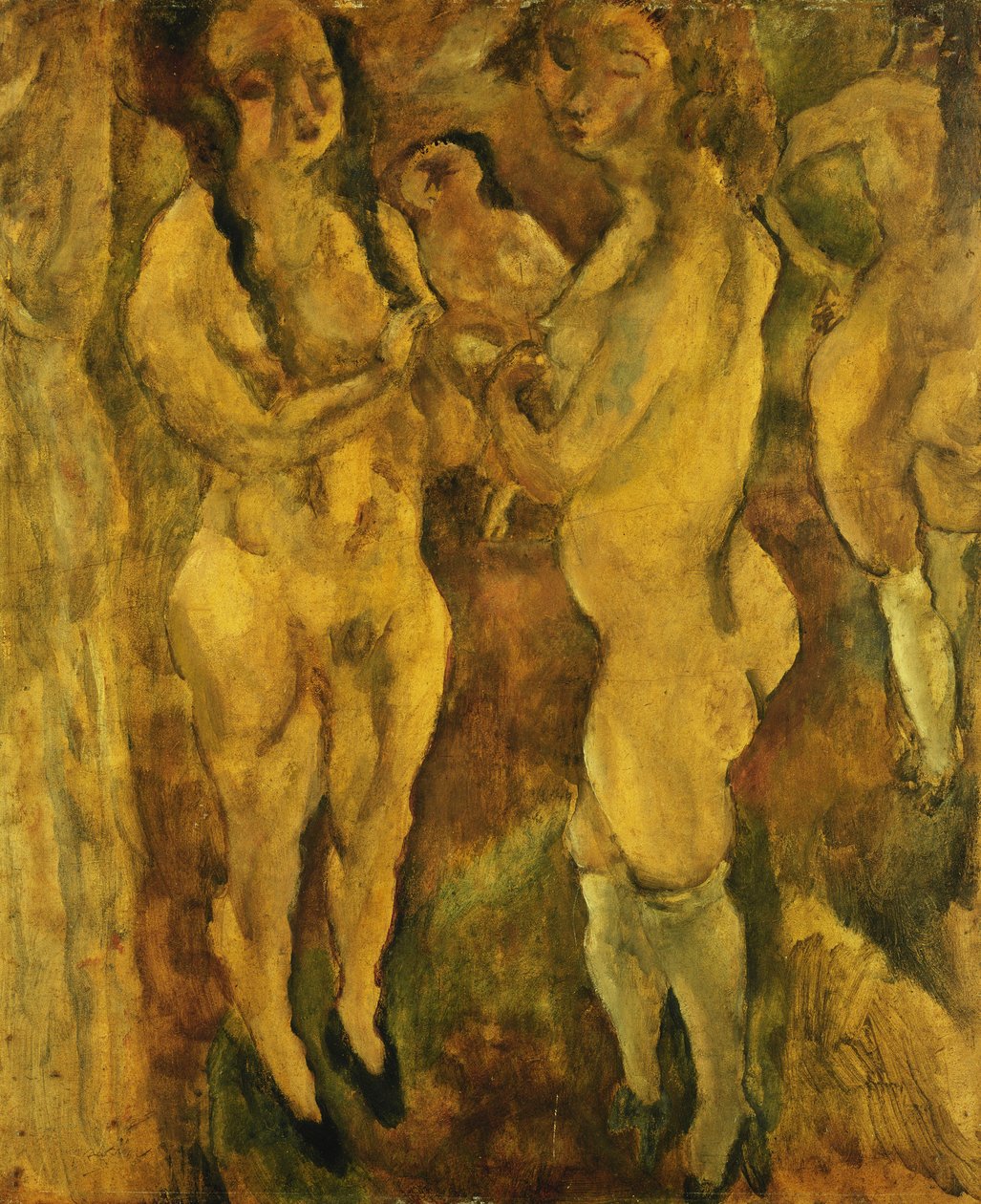 naken kvinner; Nakne kvinner, 1921-1923 av Jules Pascin