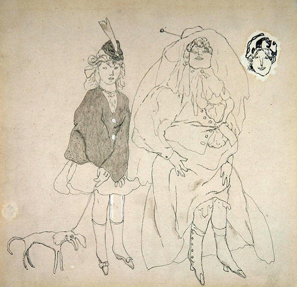 Personnages, ca. 1906 (penn og blekk og vask på papir) av Jules Pascin