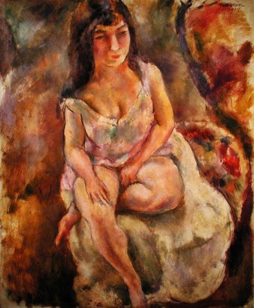 Sittende halvnaken av Jules Pascin