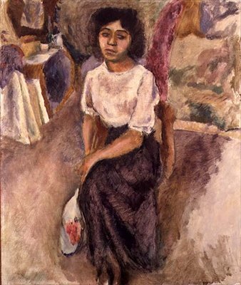 Sittende kvinne, ca. 1915 (olje på lerret) av Jules Pascin