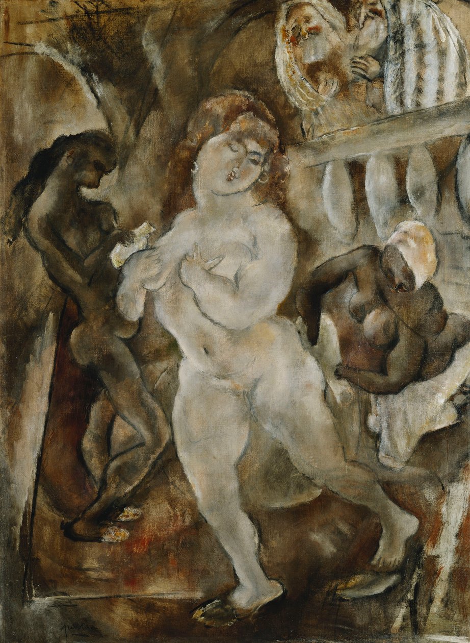Susanna og de eldste; Susannah og de eldste, ca. 1921 av Jules Pascin