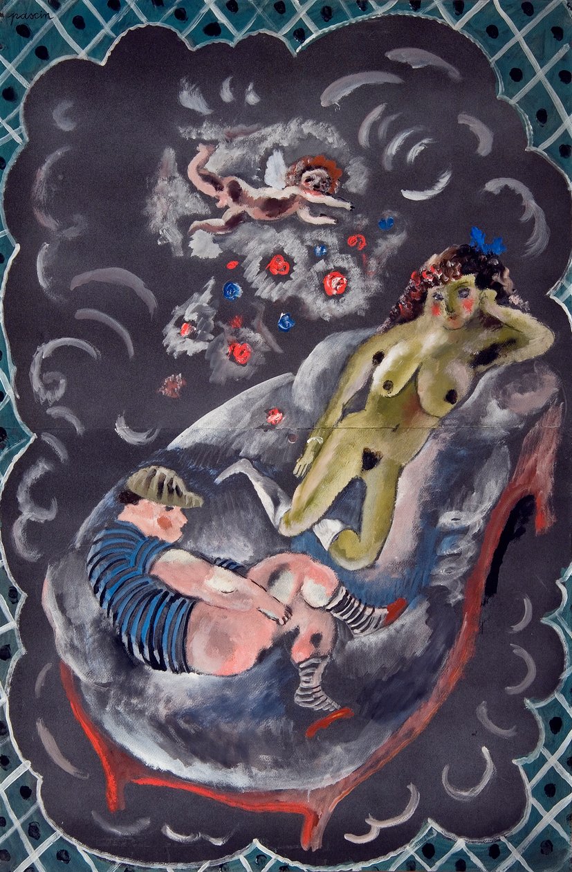 To figurer og Amor av Jules Pascin
