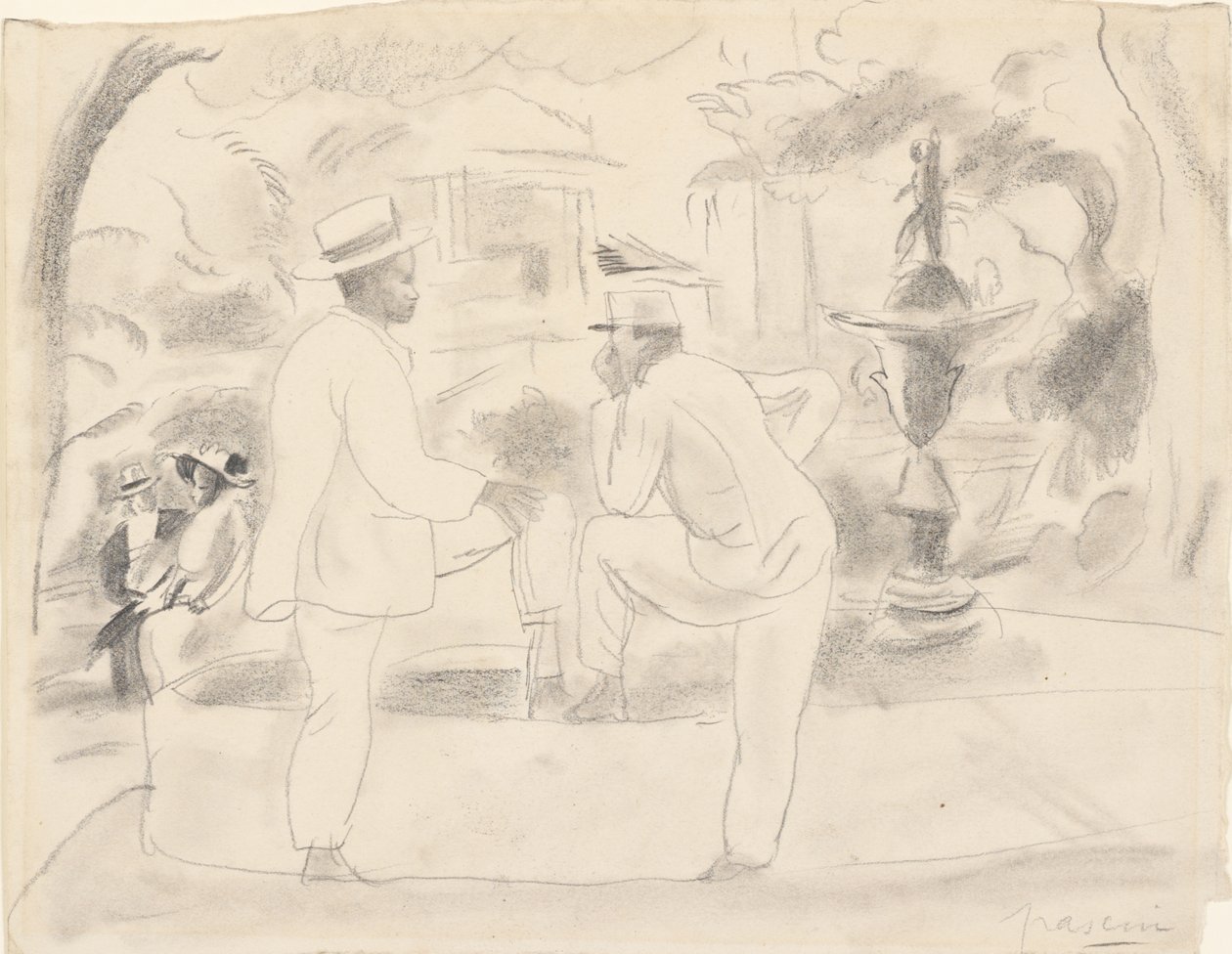 To menn i parken av Jules Pascin