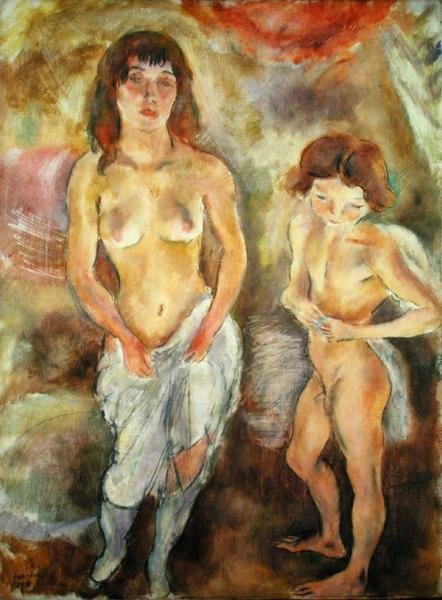To stående nakenbilder av Jules Pascin