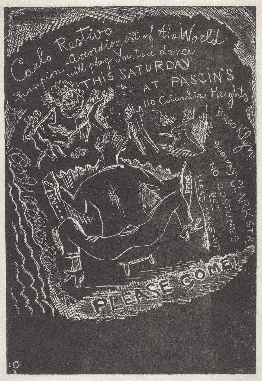 Uten tittel (invitasjon til fest hos Jules Pascin) av Jules Pascin