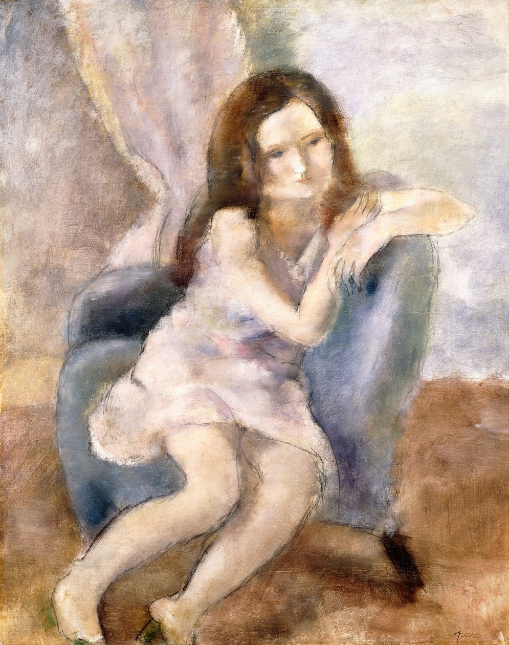Kvinne sittende, 1925-26 av Jules Pascin