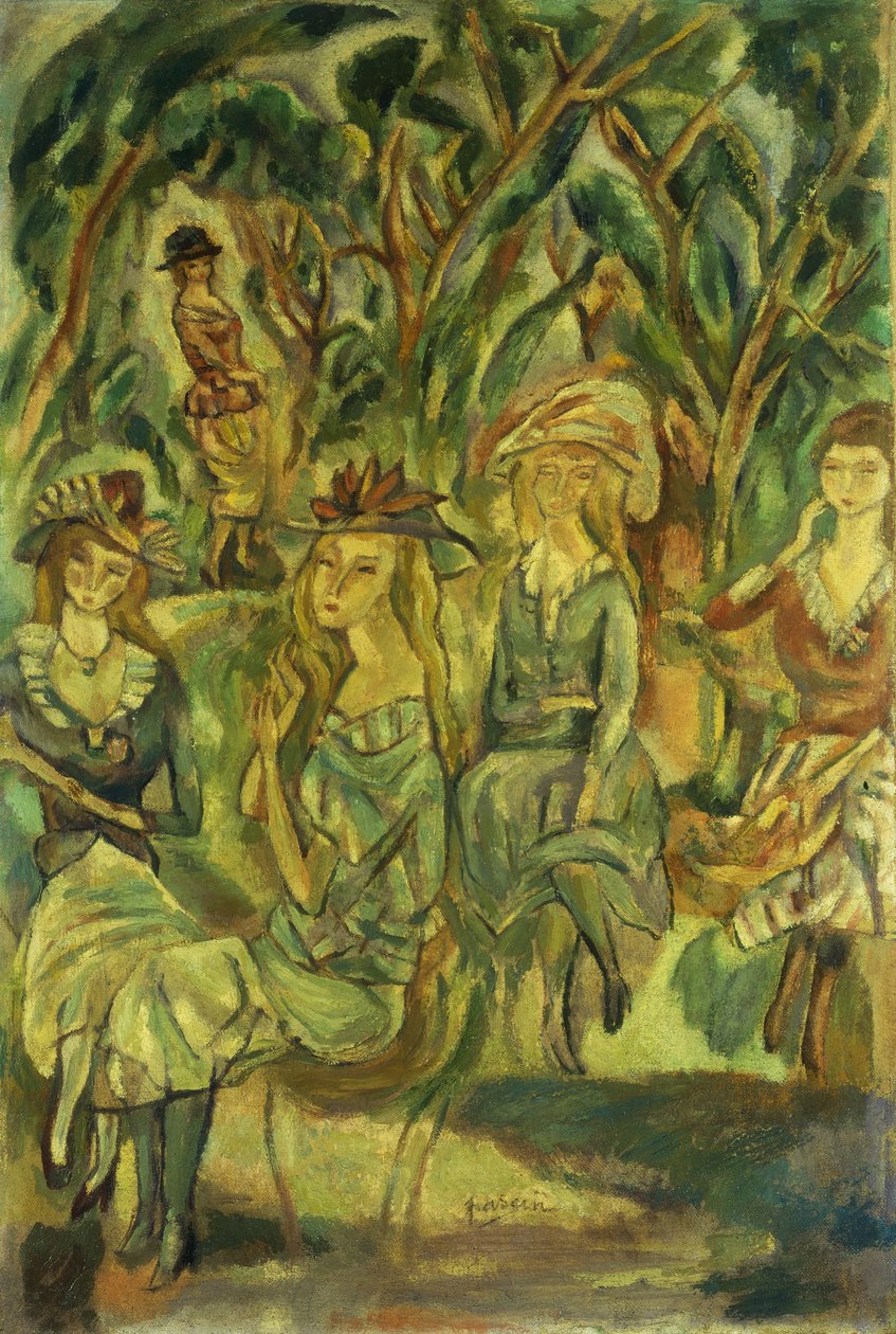 Kvinner i parken; Kvinner i parken, 1917 av Jules Pascin
