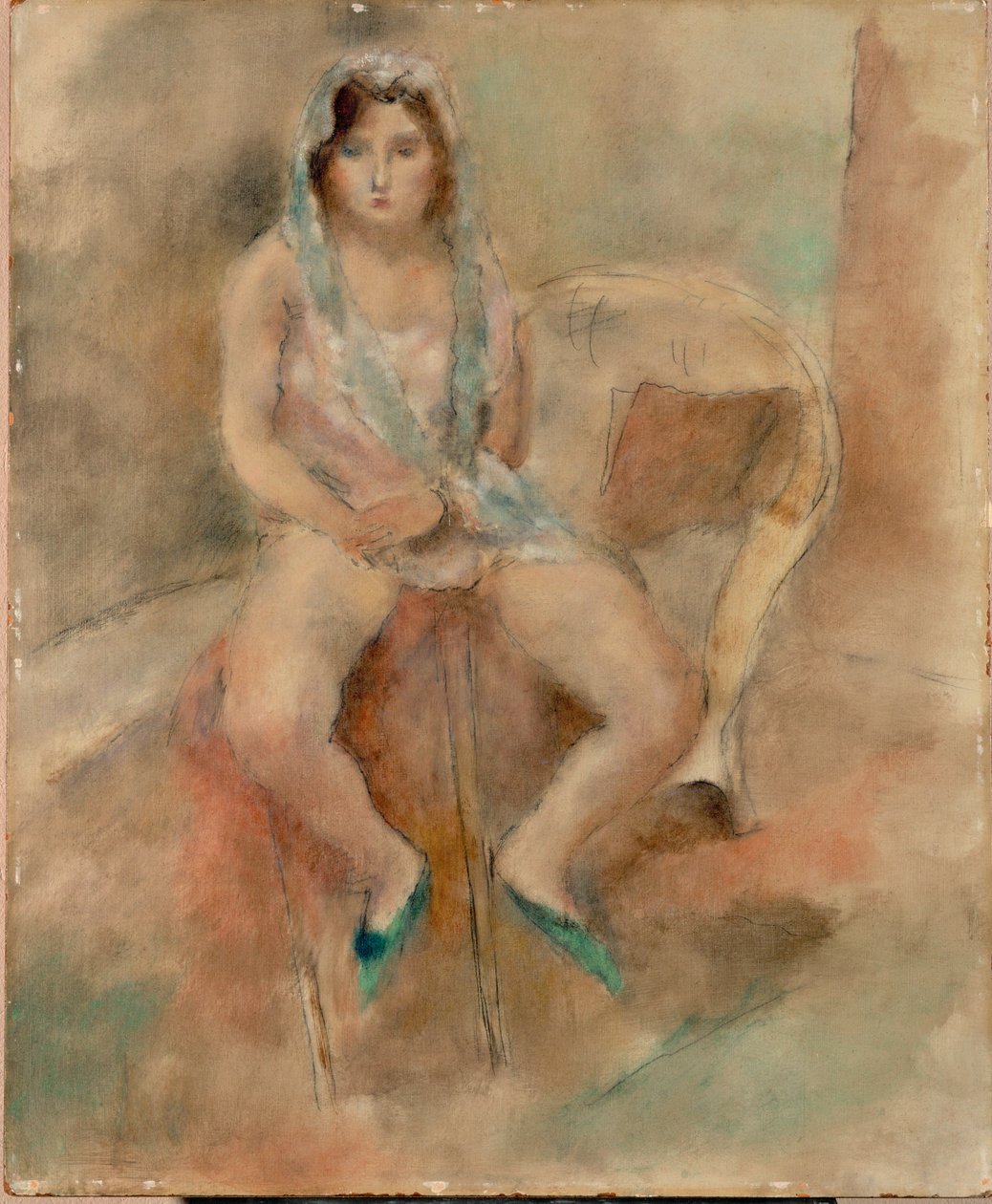 Ung kvinne, sittende av Jules Pascin