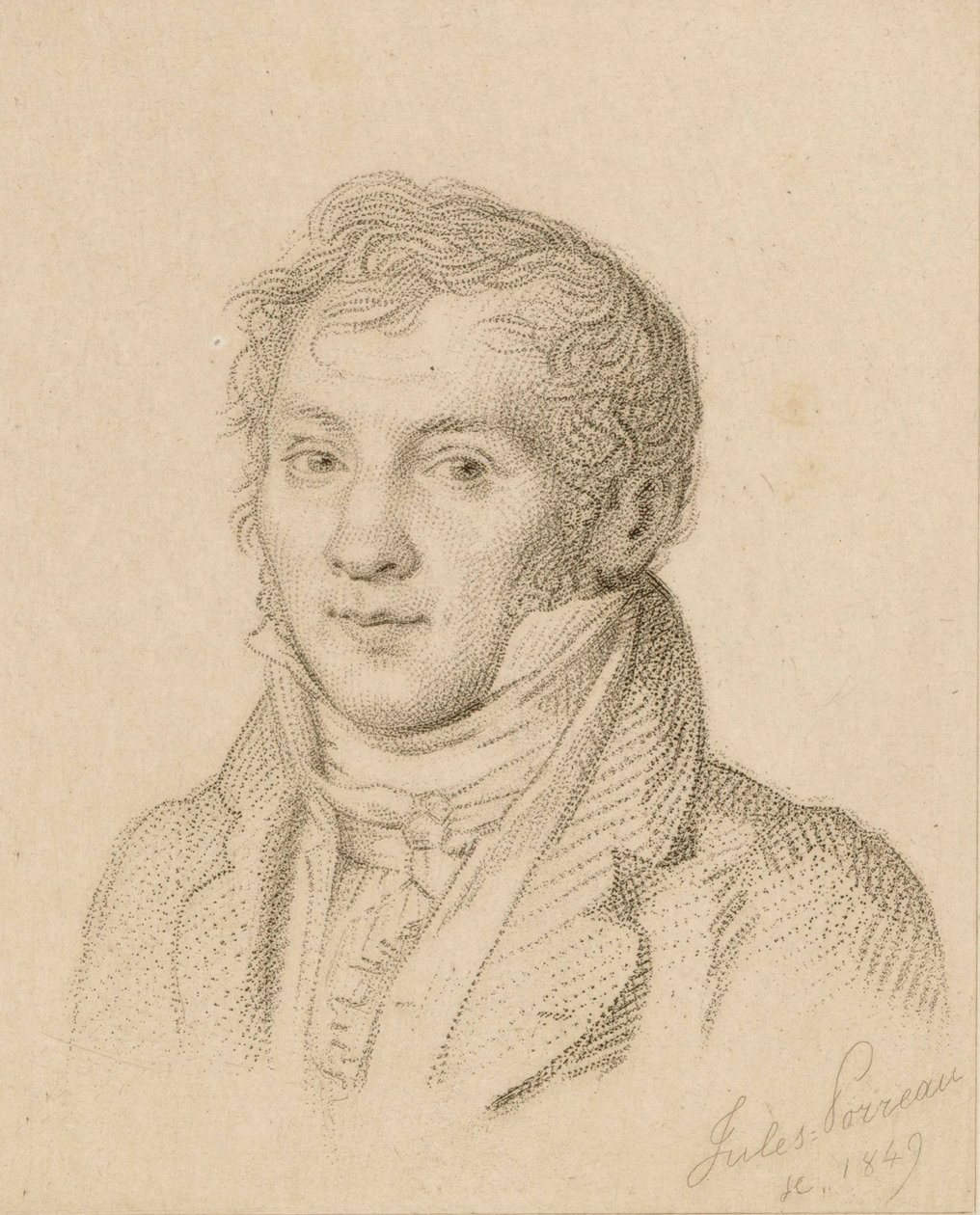 Portrett av fiolinisten og komponisten Louis-Luc Loiseau de Persuis 1769-1819, 1849. av Jules Porreau