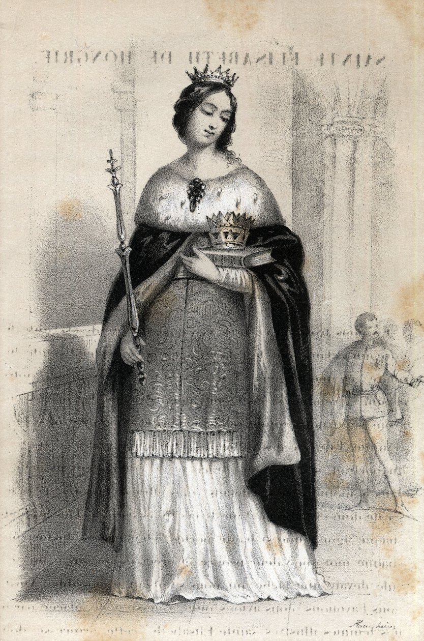 Portrett av den hellige Elizabeth av Ungarn (1207 - 1231) av Jules and Raunheim Hermann David