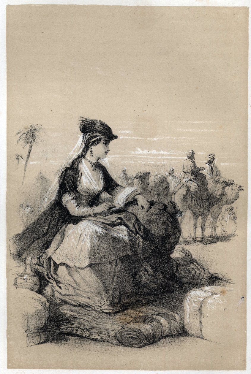 Portrett av Lady Mary (Marie) Wortley Montagu (Wortley-Montagu) (26. mai 1689 - 21. august 1762), britisk forfatter. av Jules and Raunheim Hermann David