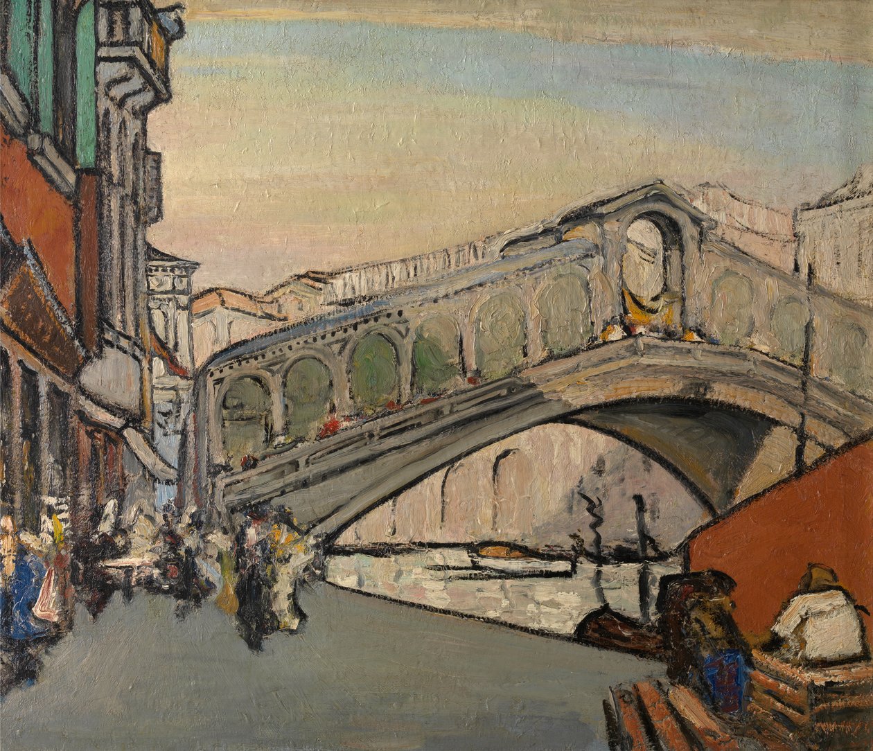 Rialtobroen i Venezia av Jules Schmalzigaug