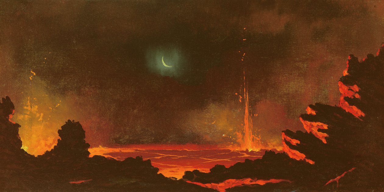Vulkan, Hawaii, 1888 av Jules Tavernier