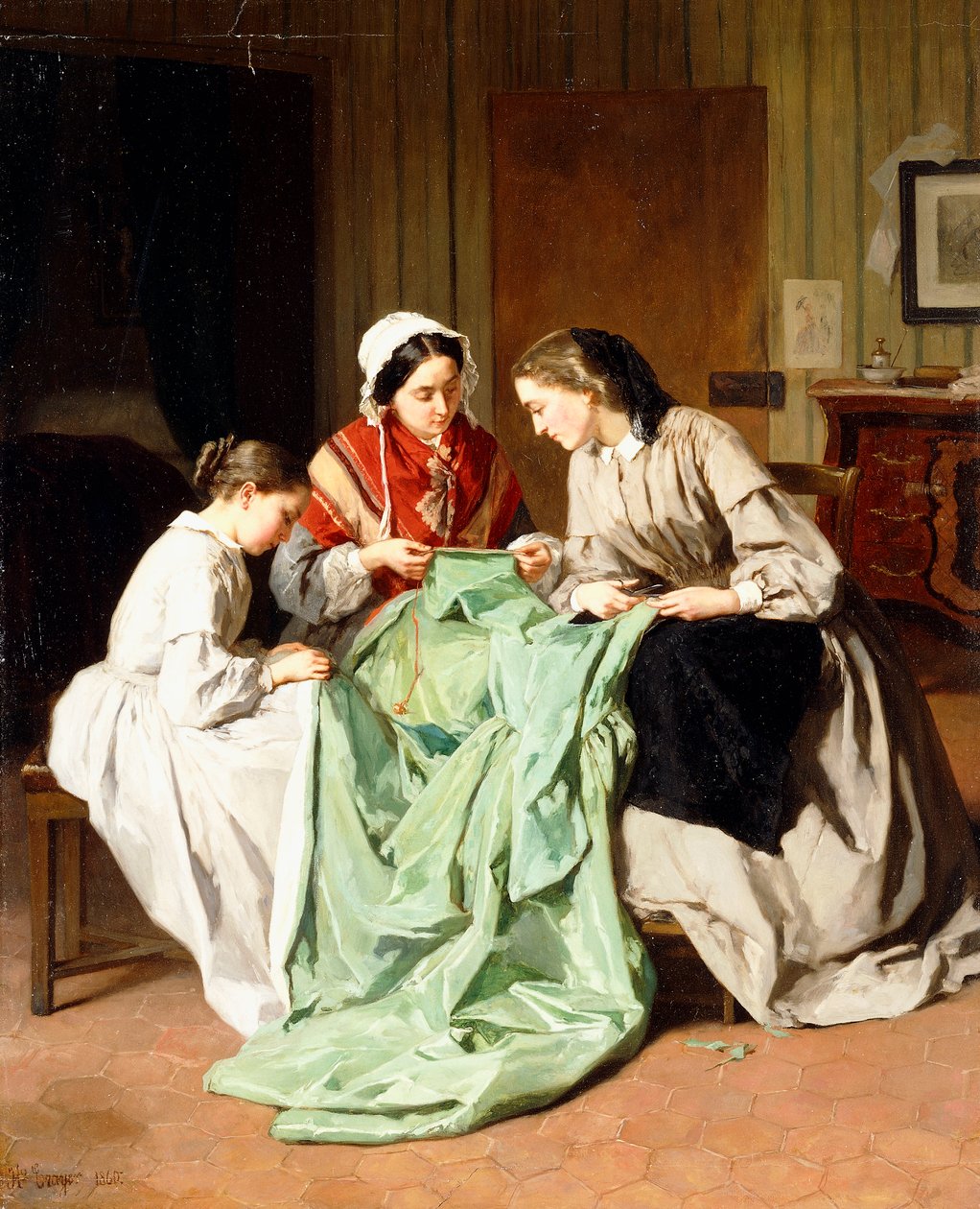 Ballkjolen, 1860 av Jules Trayer