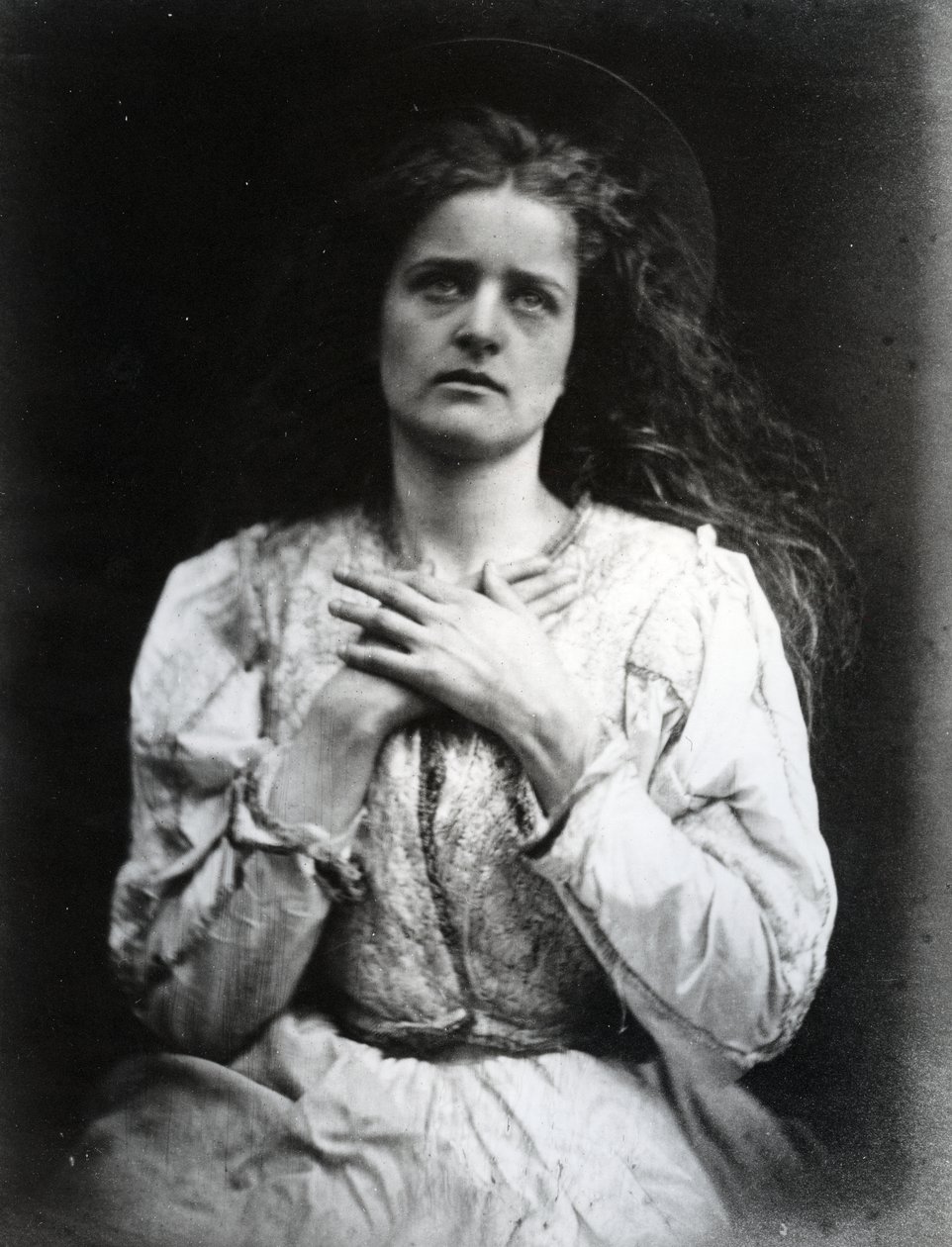 Så nå tror jeg tiden min er nær, illustrasjon til 'The May Queen' av Alfred, Lord Tennyson, 1875 (albumtrykk) av Julia Margaret Cameron