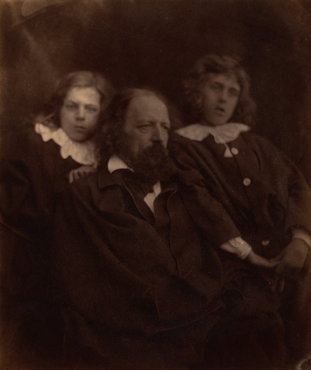 Alfred Tennyson med sine sønner av Julia Margaret Cameron