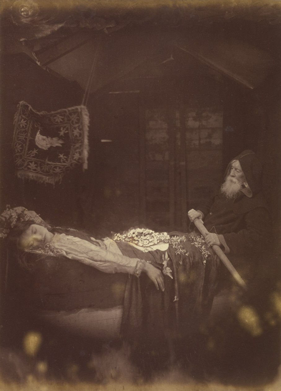 Elaine «og de døde» rodde, de stumme dro oppover med strømmen. av Julia Margaret Cameron