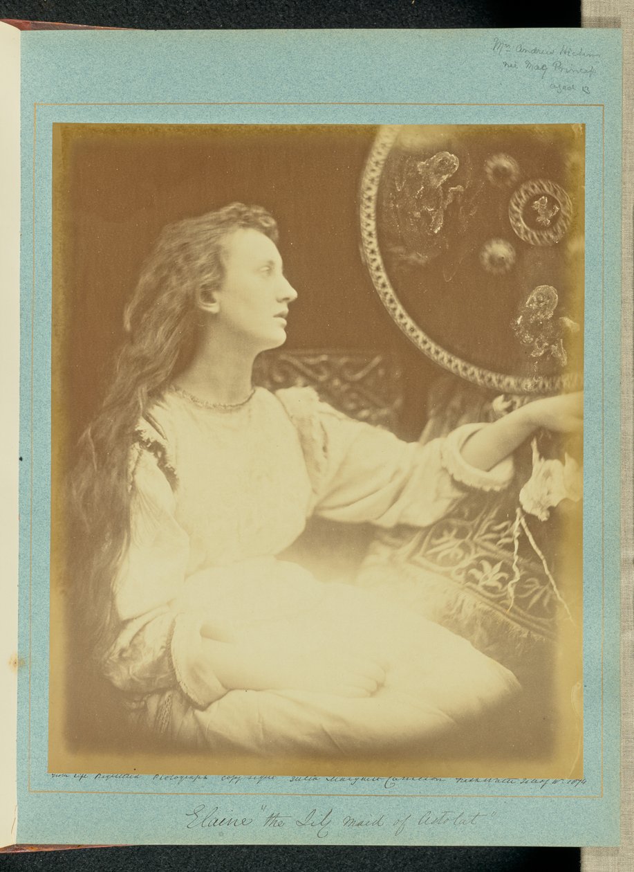 Elaine «liljejomfruen fra Astolat» av Julia Margaret Cameron