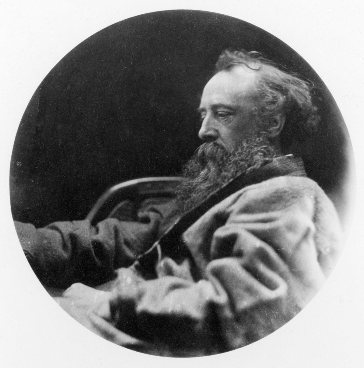 Portrett av George Frederick Watts (bw-bilde) av Julia Margaret Cameron