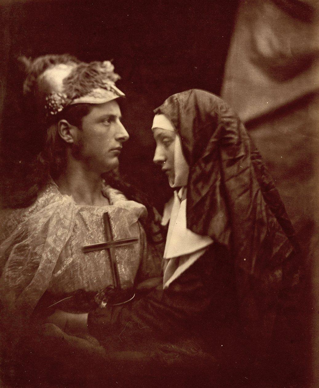 Sir Galahad og den bleke nonnen, 1879 av Julia Margaret Cameron
